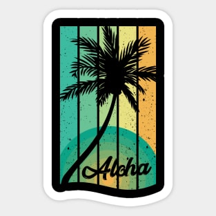 Aloha Tropical summer Retro Design Sticker